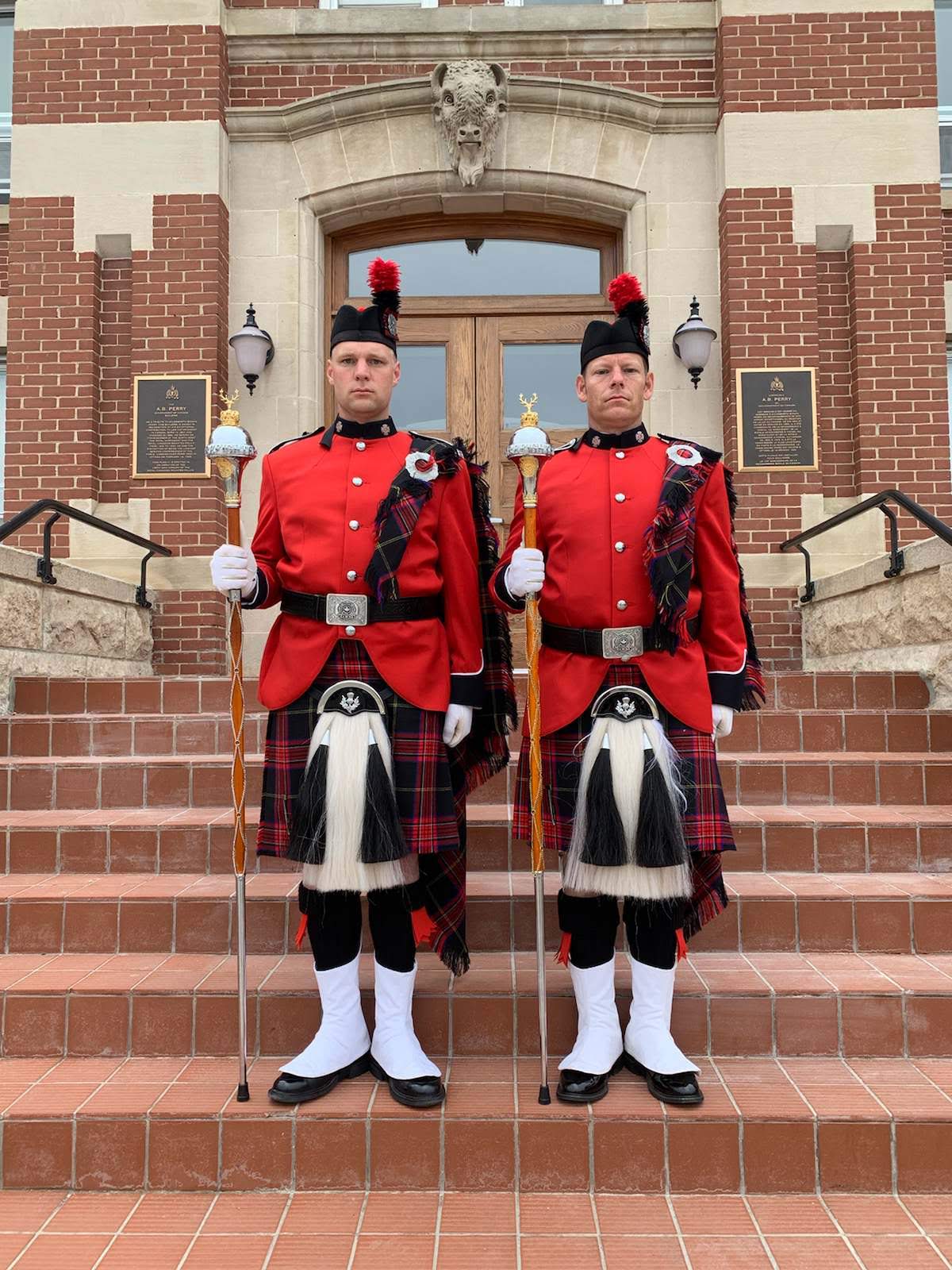 DRUM MAJOR. MIKE ADAMS AND DRUM SERGEANT. JORGEN SIEBENGA COMPLETE DRUM MAJOR COURSE